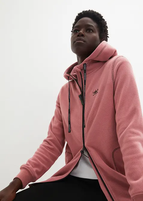 Fleecejakke med glidel&aring;slommer, bonprix