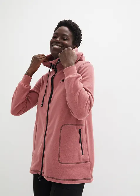 Fleecejakke med glidel&aring;slommer, bonprix