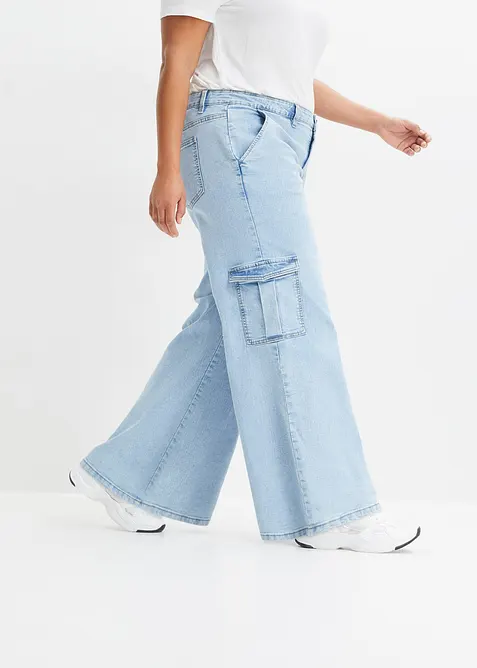 Cargojeans Mid Waist, Wide Leg, bonprix