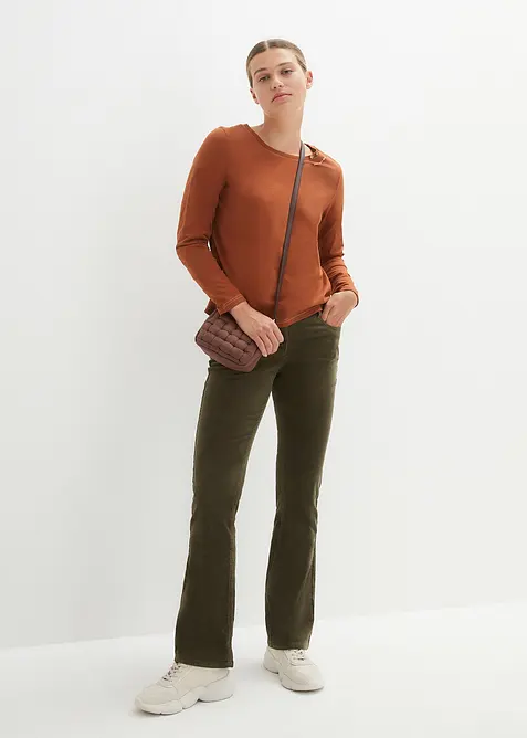 Langermet topp med dekorknapper, bonprix