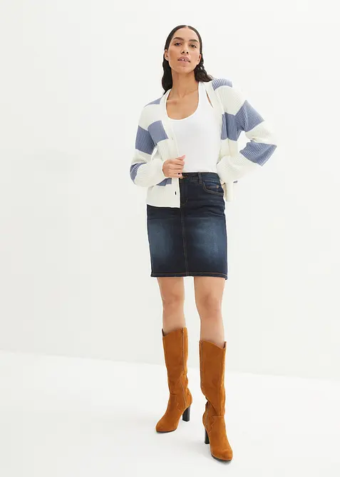 Jeansskjørt med stretch, bonprix