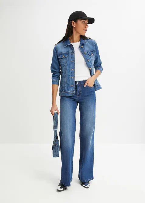 Stretch-jeansjakke, basic, bonprix