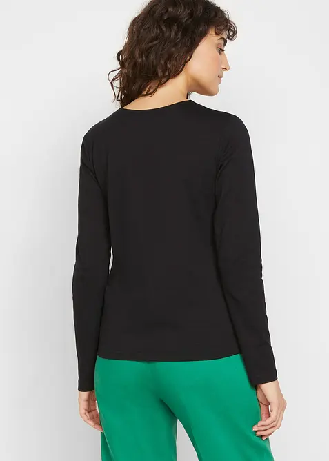 Langermet topp i &oslash;kologisk bomull, bonprix