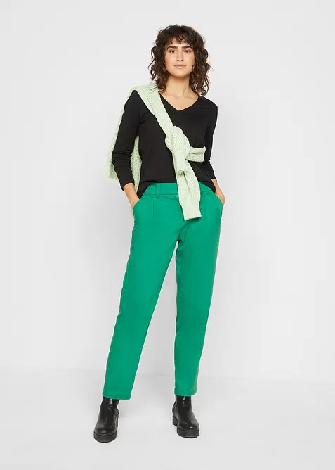 Langermet topp i &oslash;kologisk bomull, bonprix