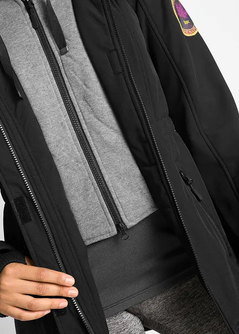 Lang, 2-i-1-softshelljakke, vannavvisende, bonprix