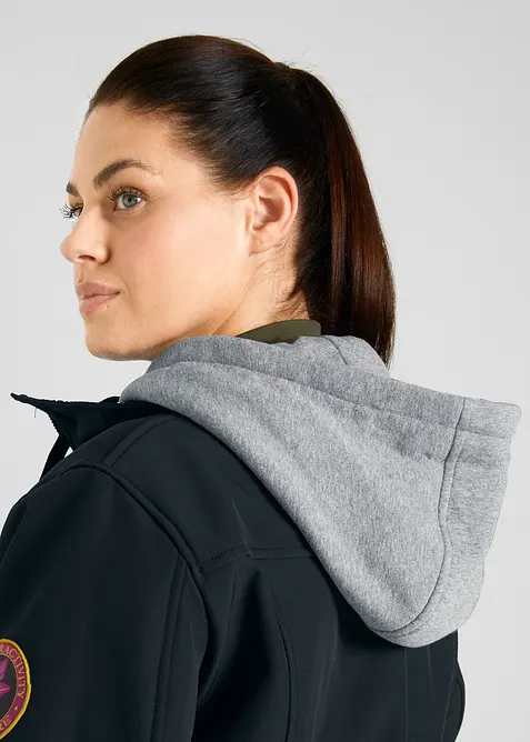 Lang, 2-i-1-softshelljakke, vannavvisende, bonprix