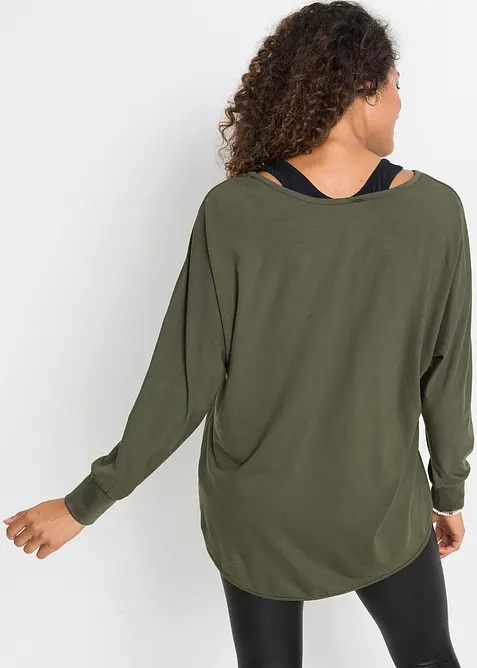 Lang topp med singlet av viskosemiks, bonprix