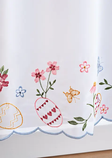 Gardinkappe med p&aring;skebroderi, bonprix