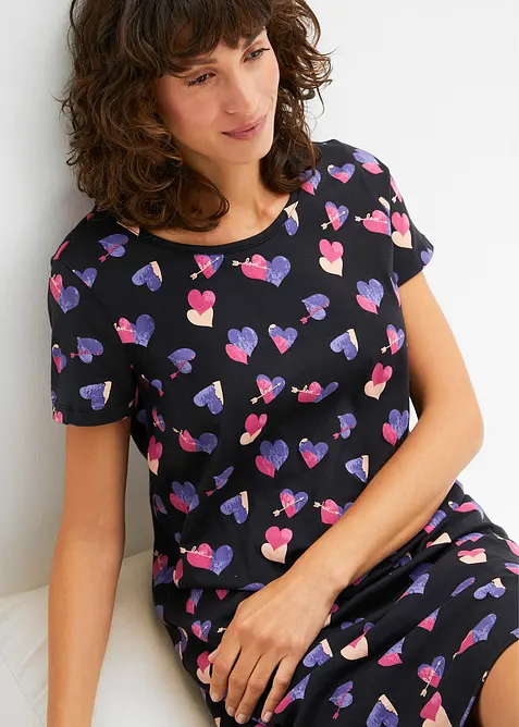 Kort nattkjole i 100% &oslash;kologisk bomull, bonprix