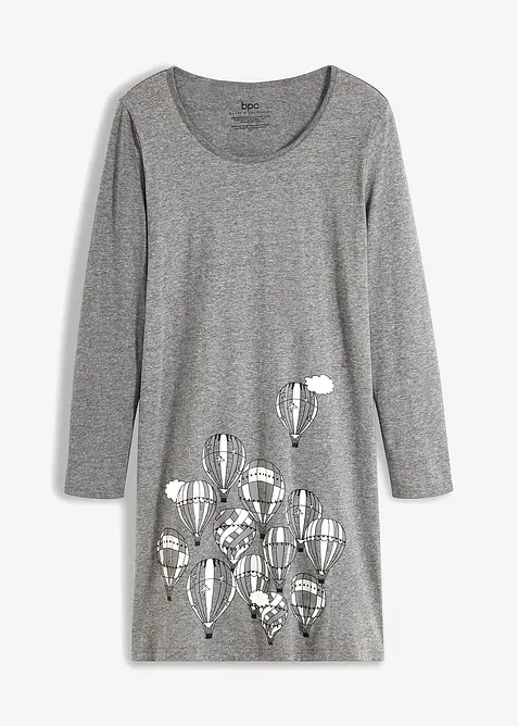 Kort nattkjole med lange ermer, bonprix