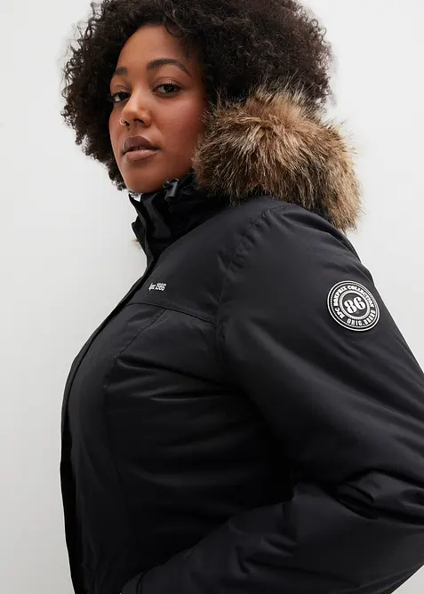 Outdoor-kåpe med fuskepels, vanntett, bonprix