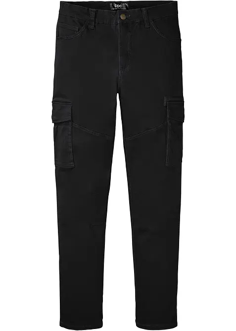 Slim Fit-bukse med stretch og cargolommer, Straight, bonprix