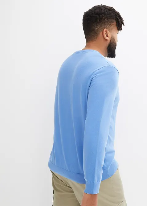 Finstrikket genser i myk bomullsmiks, bonprix