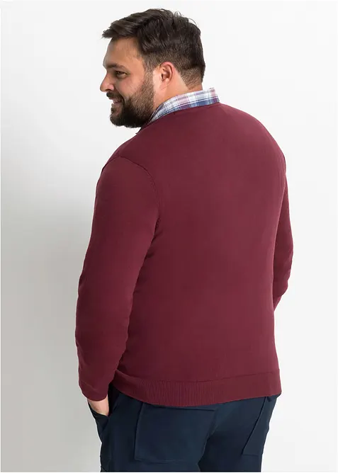 Finstrikket genser i myk bomullsmiks, bonprix