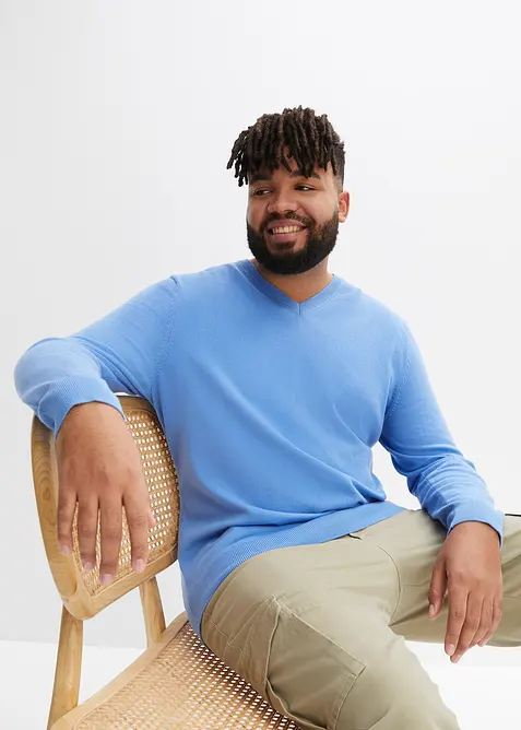 Finstrikket genser i myk bomullsmiks, bonprix