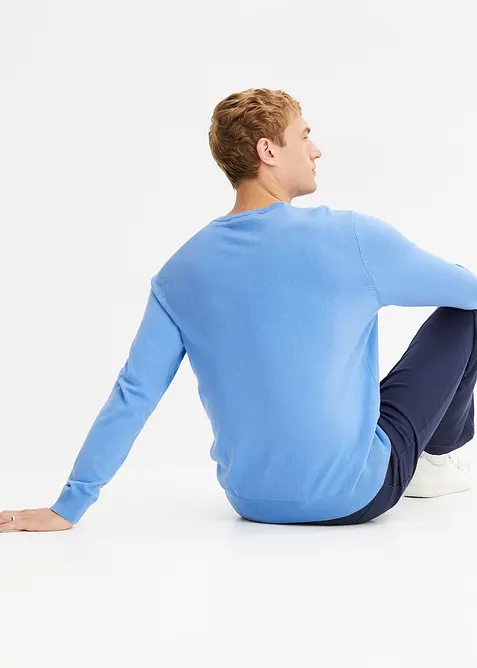 Finstrikket genser i myk bomullsmiks, bonprix