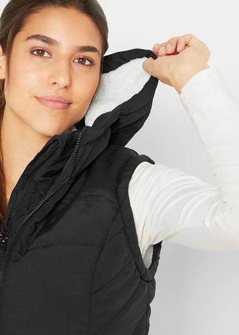 Vattert vest med piléfôr, bonprix