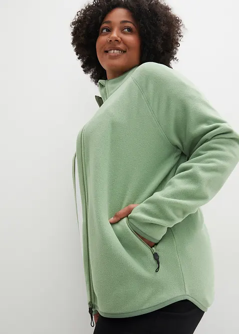 Fleecejakke med glidelåslommer, bonprix