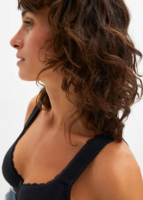 BH med b&oslash;yle og myk &oslash;kologisk bomull (3-pack), bonprix