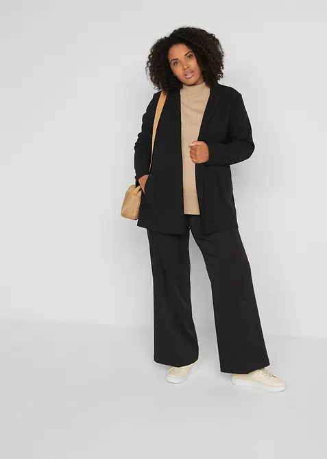 Basic genser med st&aring;krage, med resirkulert bomull, bonprix