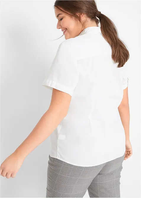 Kortermet bluse med stretch av bomullsmiks, bonprix