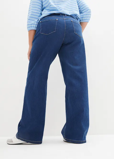 Wide Leg-jeans Mid Waist, komfortlinning, bonprix