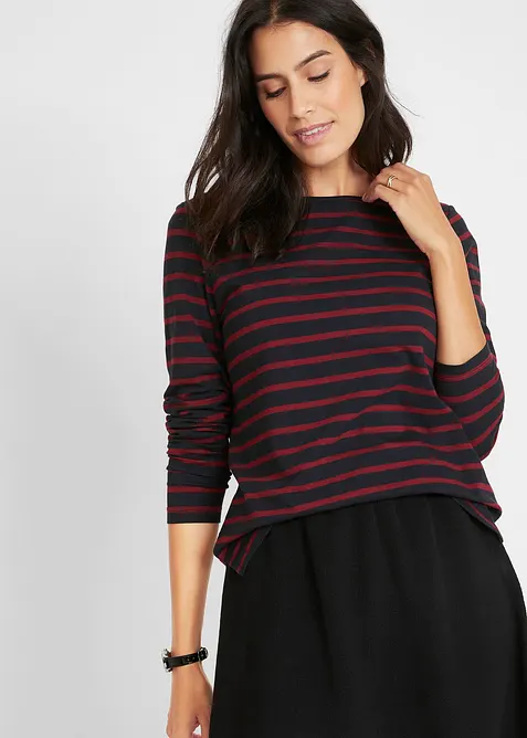 Langermet topp med b&aring;thals (2-pack), bonprix