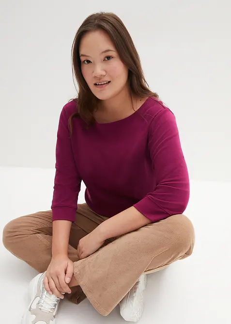 Langermet topp i 100% &oslash;kologisk bomull, bonprix