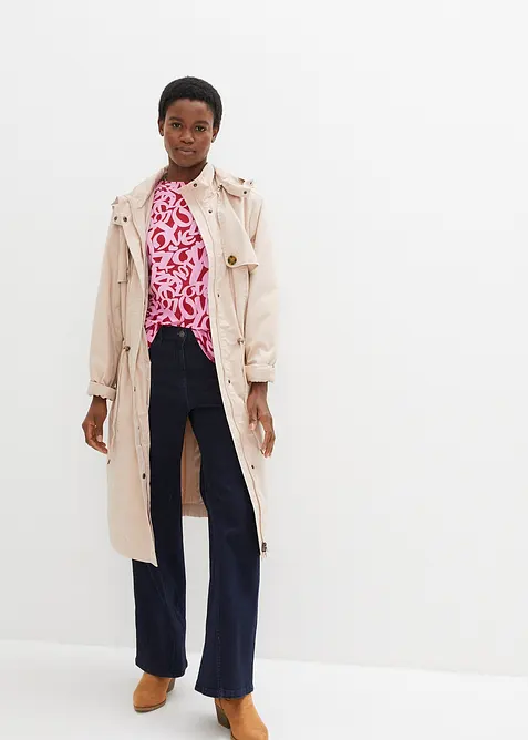 Topp med rund hals og 3/4-lange ermer, bonprix