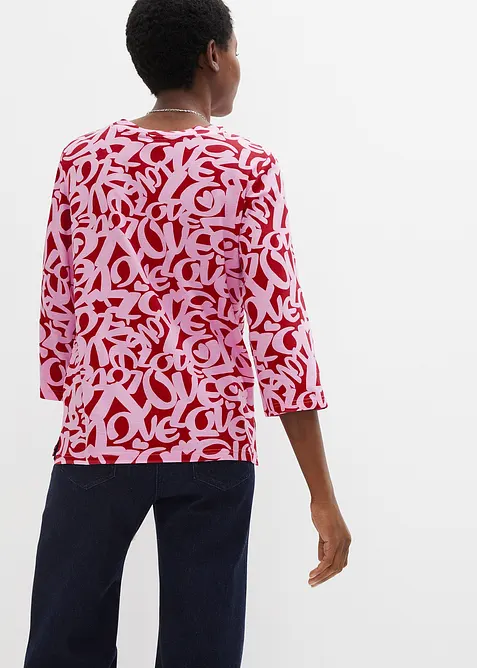 Topp med rund hals og 3/4-lange ermer, bonprix