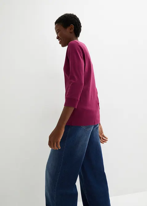 Langermet topp i 100% &oslash;kologisk bomull, bonprix