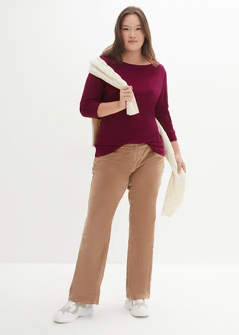 Langermet topp i 100% &oslash;kologisk bomull, bonprix