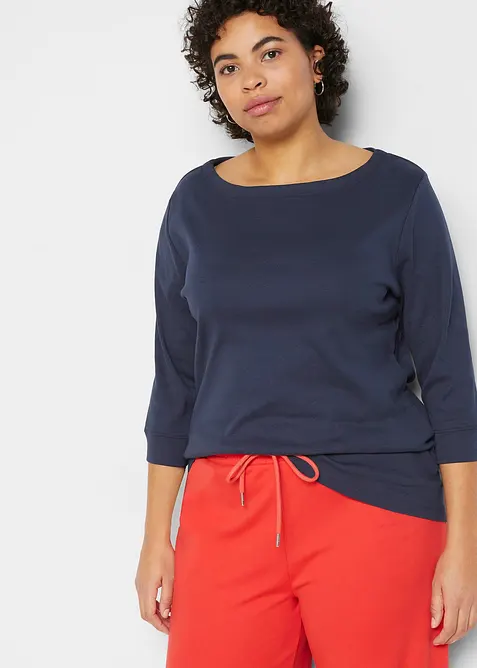 Langermet topp i 100% &oslash;kologisk bomull, bonprix