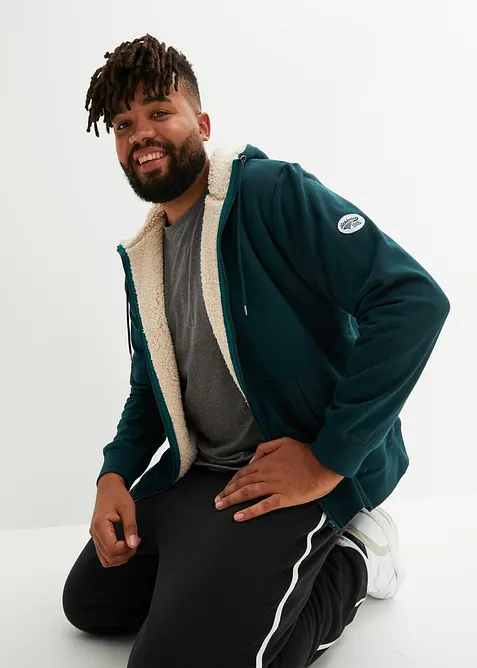 Varmende hettejakke med mykt fleecefôr, bonprix