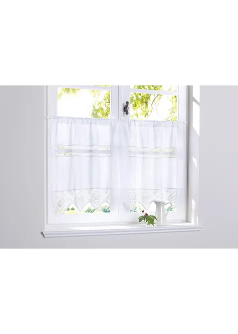 Kafégardin med heklekant, bonprix