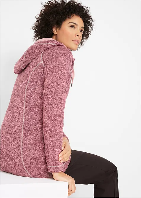 Lang fleecejakke med hette, bonprix