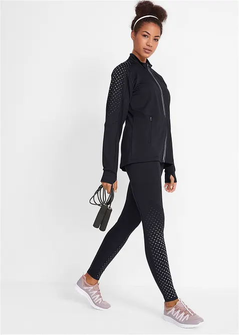 Termo-treningsjakke med reflekterende trykk, bonprix