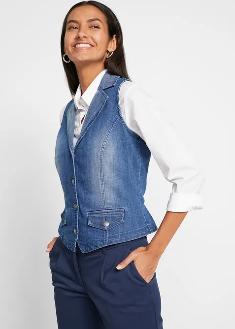Vest i denim med stretch, bonprix