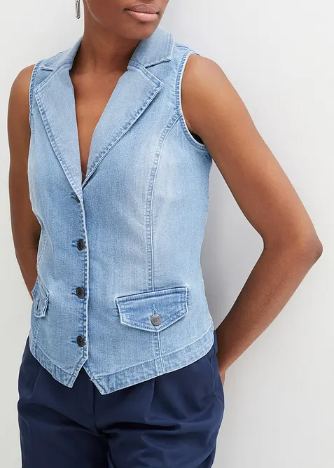 Vest i denim med stretch, bonprix
