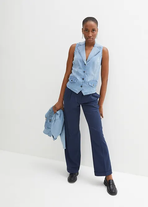 Vest i denim med stretch, bonprix
