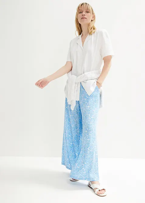 Ledig, oversized bluse i lett linmiks, bonprix