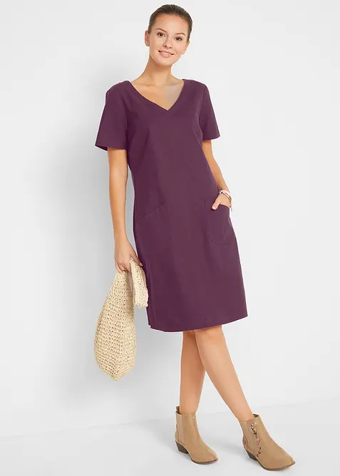 Minikjole med lin, bonprix