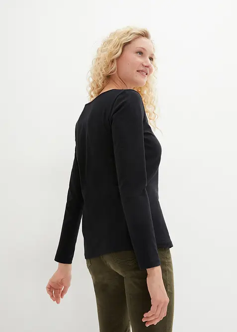 Langermet, figurn&aelig;r topp (2-pack), bonprix