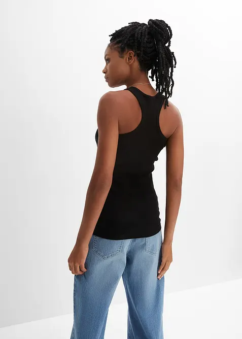 Singlet i ribbemateriale (2-pack), bonprix