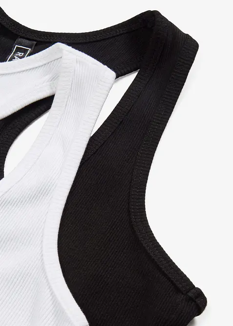 Singlet i ribbemateriale (2-pack), bonprix