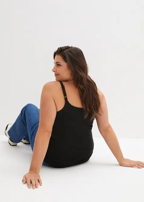 Lang singlet av &oslash;kologisk bomull, 2-pack, bonprix