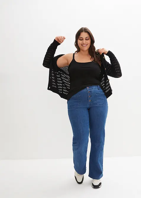 Lang singlet av &oslash;kologisk bomull, 2-pack, bonprix