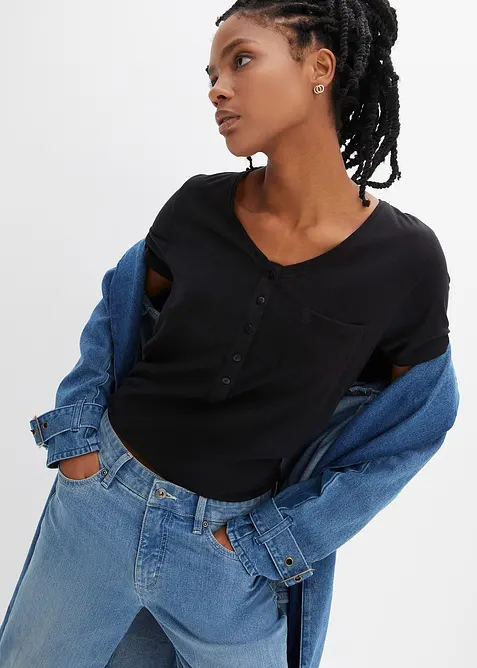 T-skjorte i bomull-/viskosemiks, bonprix