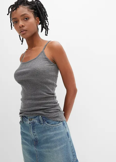 Stroppetopp i 100% bomull (2-pack), bonprix