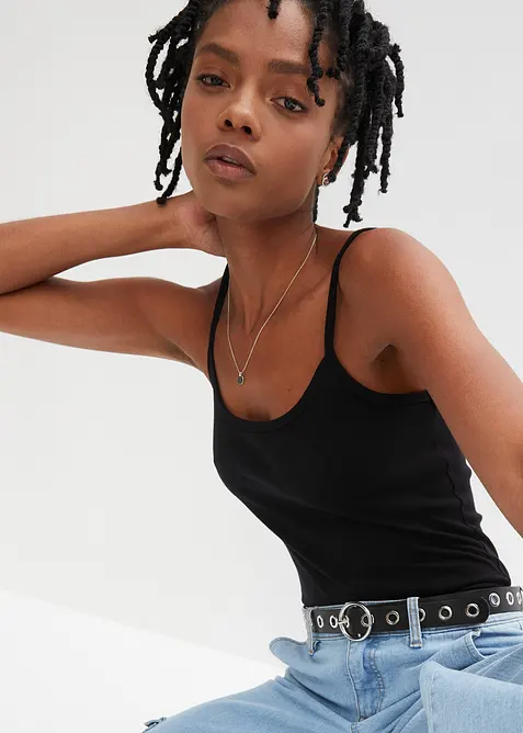 Stroppetopp i 100% bomull (2-pack), bonprix